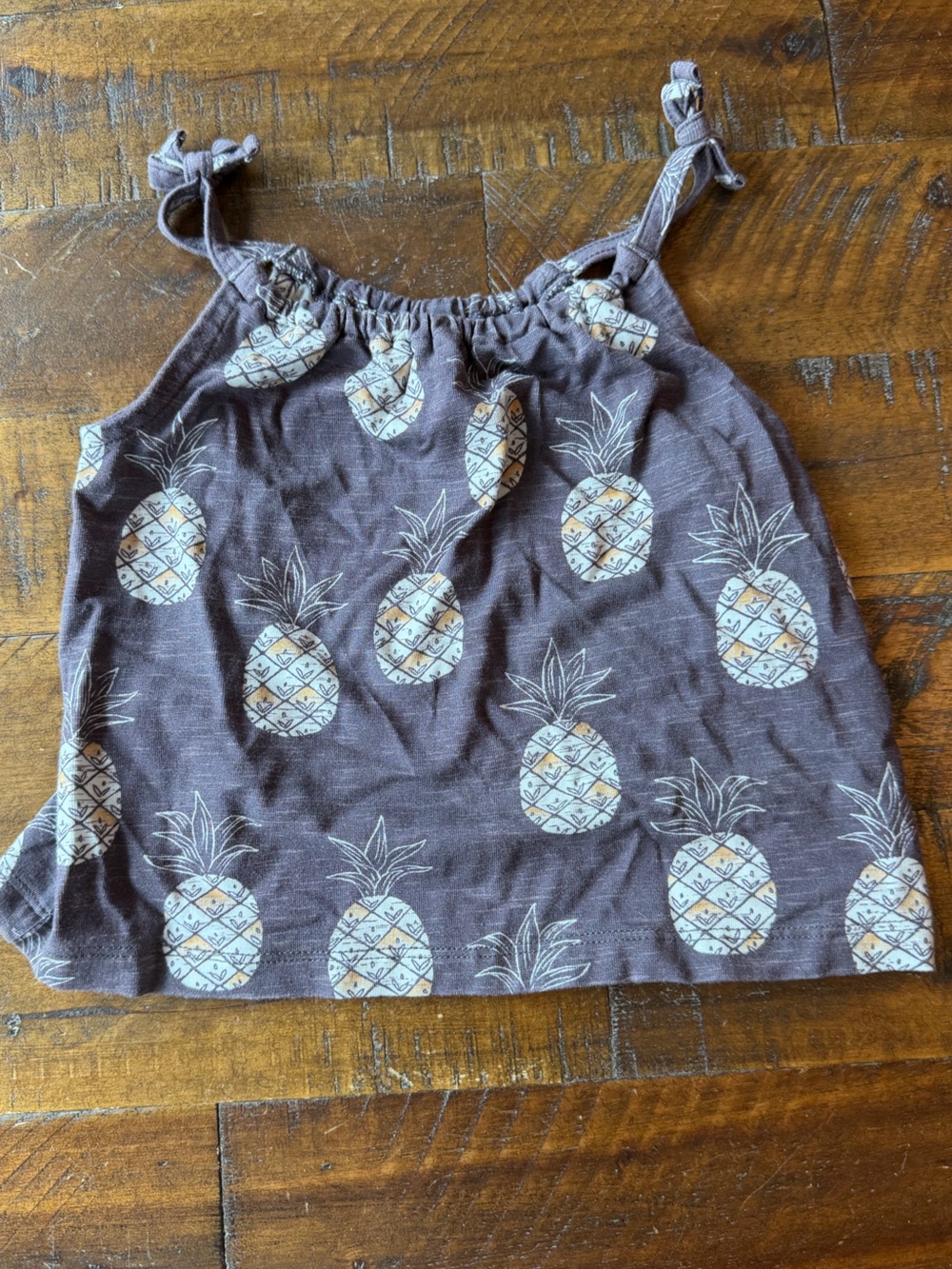 Little Sleepies Blue Pineapple Tank Top with White Print